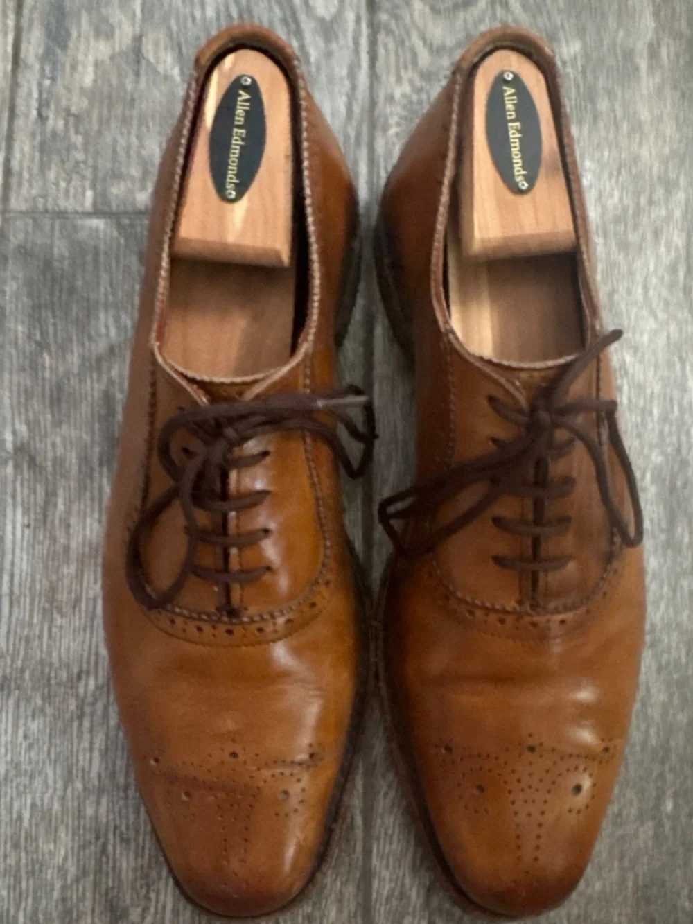 Allen Edmonds Cornwallis Walnut Dress Shoes Size 9.5 B Leather